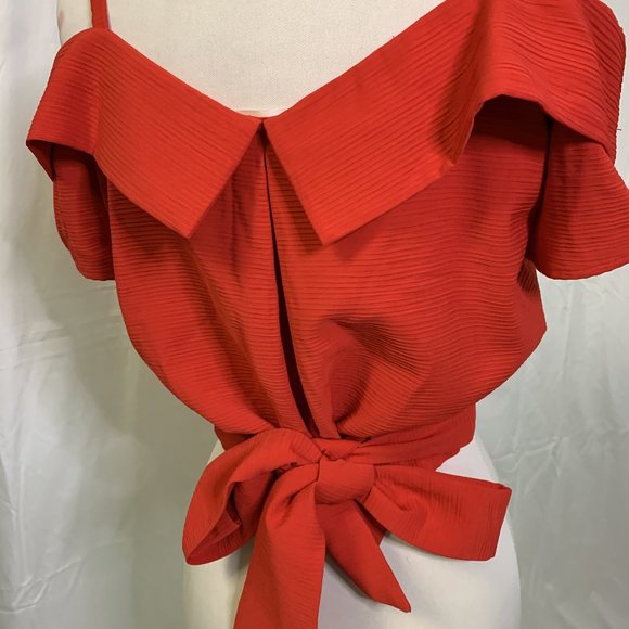 J.O.A Tie Back Button Blouse - Picture 2 of 5